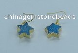 NGE349 14mm - 16mm star druzy agate earrings wholesale