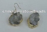 NGE35 20*25mm - 25*30mm freeform plated druzy agate earrings