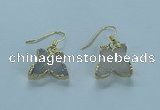 NGE353 10*14mm - 12*16mm butterfly druzy agate earrings wholesale