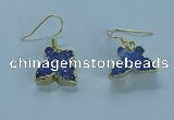 NGE355 10*14mm - 12*16mm butterfly druzy agate earrings wholesale