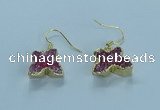 NGE356 10*14mm - 12*16mm butterfly druzy agate earrings wholesale