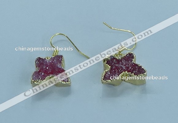 NGE356 10*14mm - 12*16mm butterfly druzy agate earrings wholesale