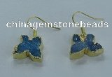 NGE357 10*14mm - 12*16mm butterfly druzy agate earrings wholesale