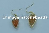 NGE381 9*18mm - 10*20mm arrowhead druzy agate earrings wholesale