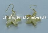 NGE389 20mm - 22mm starfish druzy agate earrings wholesale