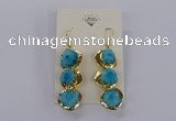 NGE395 10*32mm - 12*38mm druzy agate gemstone earrings