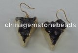 NGE41 18*22mm - 20*25mm triangle druzy amethyst earrings