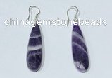 NGE410 10*35mm flat teardrop dogtooth amethyst earrings