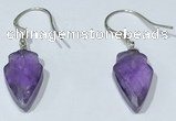 NGE422 9*15mm arrowhead-shaped amethyst earrings wholesale