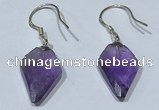 NGE423 11*16mm arrowhead-shaped amethyst earrings wholesale