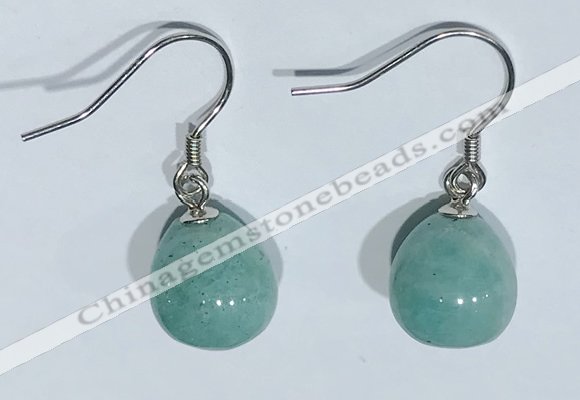 NGE427 10*10mm teardrop amazonite earrings wholesale