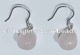 NGE428 10*10mm teardrop rose quartz earrings wholesale