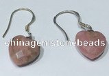 NGE430 10*10mm heart-shaped rhodonite earrings wholesale