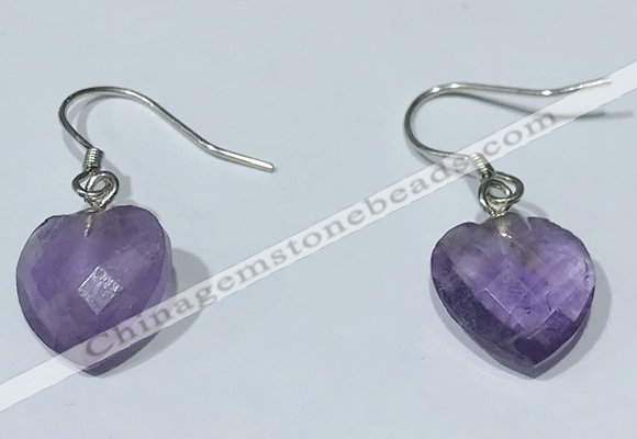 NGE431 10*10mm heart-shaped amethyst earrings wholesale