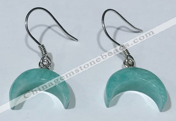 NGE433 10*14mm moon-shaped amazonite earrings wholesale