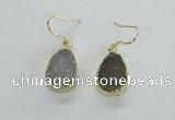 NGE45 12*15mm - 13*18mm teardrop druzy agate earrings