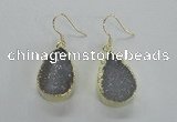 NGE46 15*20mm - 16*22mm teardrop druzy agate earrings