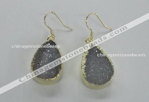 NGE46 15*20mm - 16*22mm teardrop druzy agate earrings