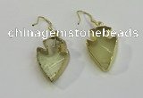 NGE5001 16*20mm - 18*25mm arrowhead lemon quartz earrings