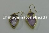 NGE5002 16*20mm - 18*25mm arrowhead amethyst earrings