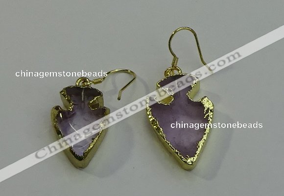 NGE5002 16*20mm - 18*25mm arrowhead amethyst earrings