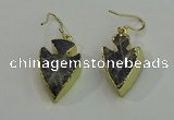 NGE5005 18*25mm - 20*30mm arrowhead labradorite earrings