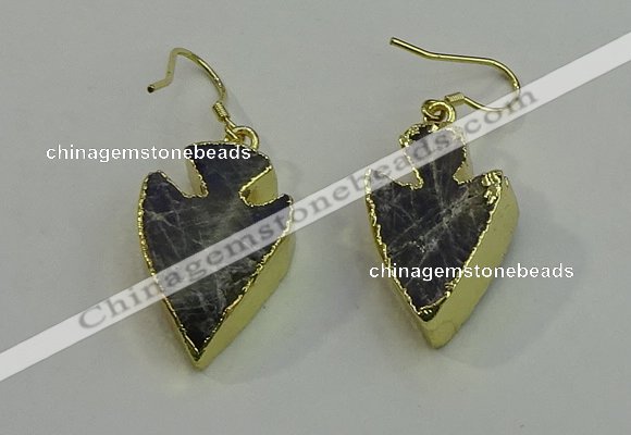 NGE5005 18*25mm - 20*30mm arrowhead labradorite earrings