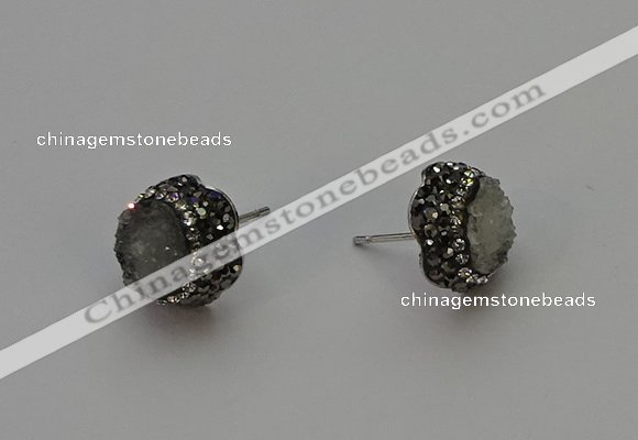 NGE5015 12mm freeform druzy agate gemstone earrings wholesale