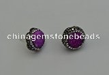 NGE5017 12mm freeform druzy agate gemstone earrings wholesale