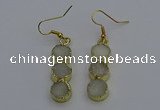 NGE5040 10*30mm - 10*32mm druzy agate gemstone earrings wholesale