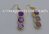 NGE5043 10*30mm - 10*32mm druzy agate gemstone earrings wholesale