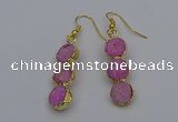 NGE5044 10*30mm - 10*32mm druzy agate gemstone earrings wholesale