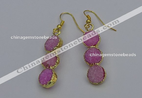 NGE5044 10*30mm - 10*32mm druzy agate gemstone earrings wholesale