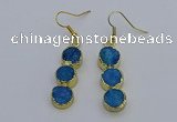 NGE5045 10*30mm - 10*32mm druzy agate gemstone earrings wholesale