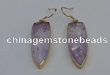 NGE5052 12*35mm - 15*40mm arrowhead amethyst pendants wholesale