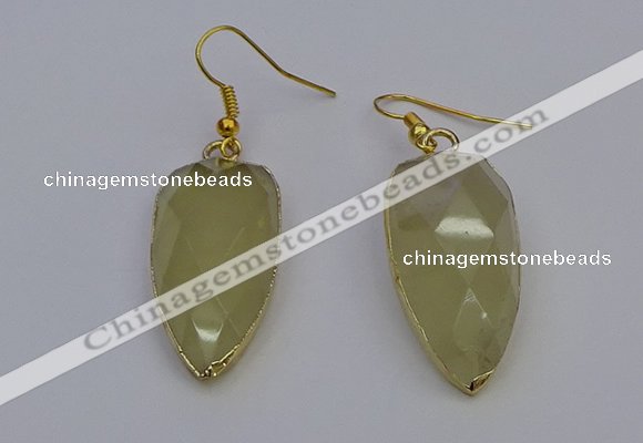 NGE5057 12*35mm - 15*40mm arrowhead lemon quartz pendants