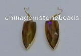 NGE5064 12*35mm - 15*40mm arrowhead yellow tiger eye pendants