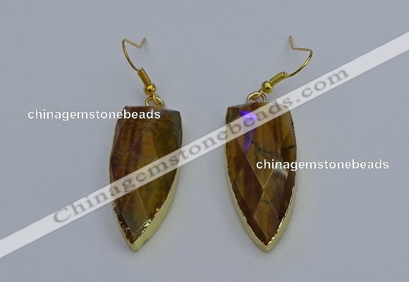 NGE5064 12*35mm - 15*40mm arrowhead yellow tiger eye pendants