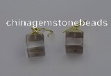 NGE5080 10*15mm cube white crystal gemstone earrings wholesale