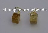 NGE5083 10*15mm cube citrine gemstone earrings wholesale