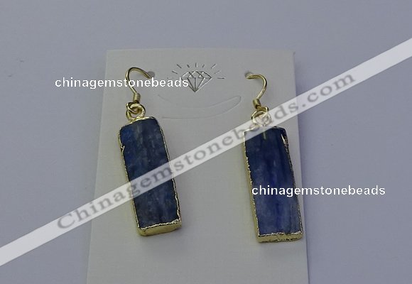 NGE5102 9*25mm rectangle blue kyanite earrings wholesale