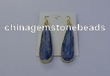 NGE5105 13*40mm flat teardrop blue kyanite earrings wholesale