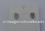 NGE5109 5*8mm freeform plated druzy quartz earrings wholesale