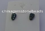 NGE5110 5*8mm freeform plated druzy quartz earrings wholesale