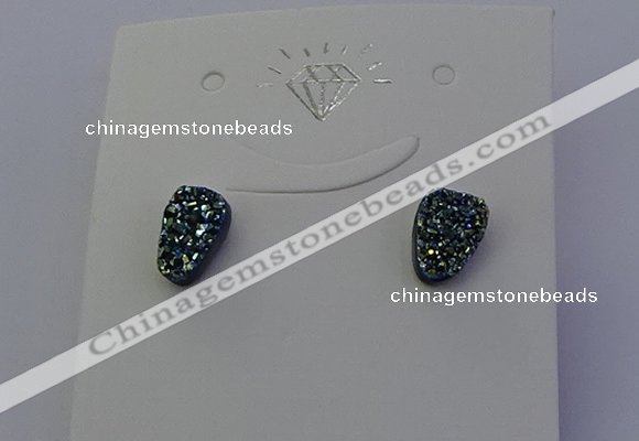 NGE5110 5*8mm freeform plated druzy quartz earrings wholesale