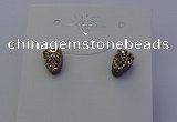 NGE5113 5*8mm freeform plated druzy quartz earrings wholesale