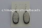 NGE5140 10*22mm - 12*25mm freeform plated druzy quartz earrings