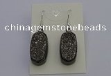 NGE5141 10*22mm - 12*25mm freeform plated druzy quartz earrings