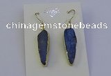 NGE5158 8*25mm flat teardrop blue kyanite earrings wholesale