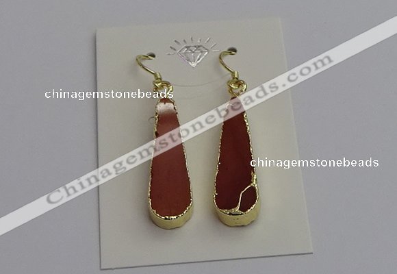 NGE5171 10*28mm - 10*30mm flat teardrop mookaite earrings